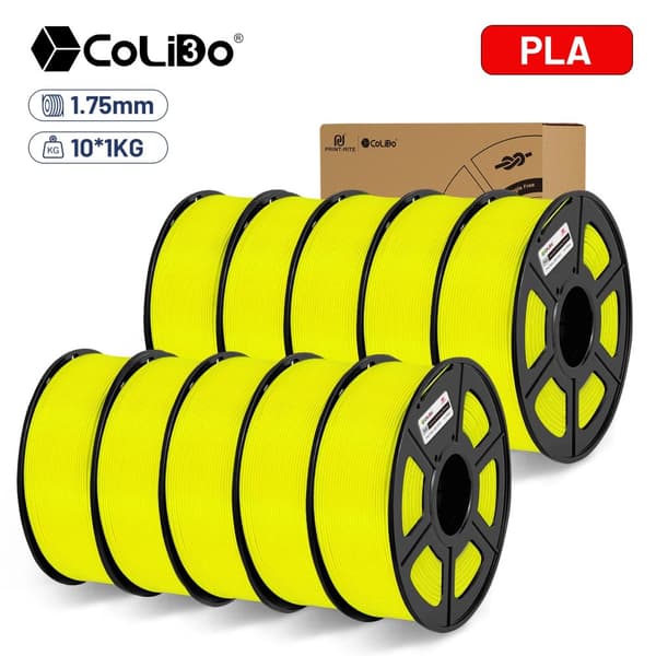 PLA filament, 1,75 mm diameter, 1 kg vægt, solid form,PLA GUL