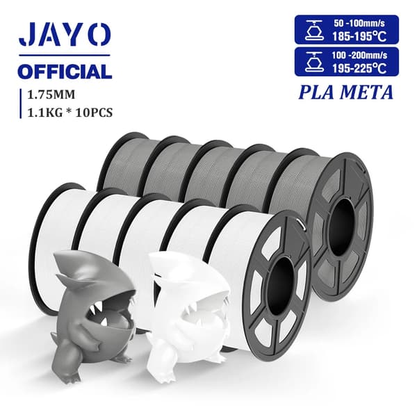 PLA 3D filament, 1,75 mm diameter, 10 stk. sæt, kompatibel med FDM-printere,PLAMT 5WT 5GY