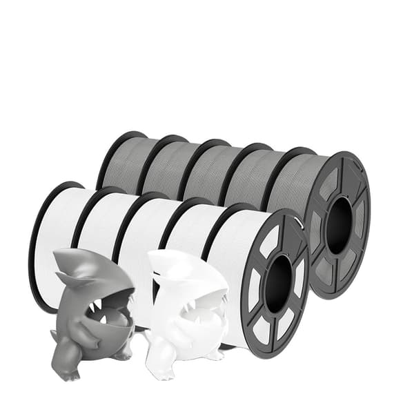 PLA 3D filament, 1,75 mm diameter, 10 stk. sæt, kompatibel med FDM-printere,PLAMT 5WT 5GY