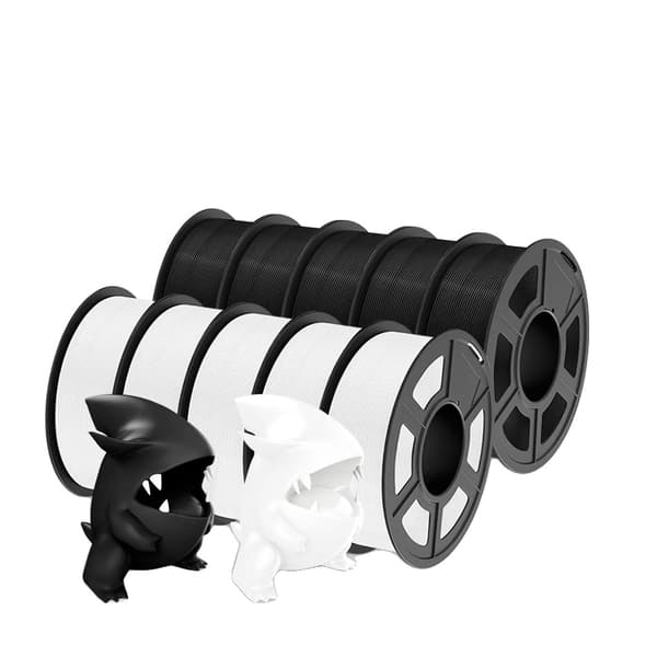 PLA 3D filament, 1,75 mm diameter, 10 stk. sæt, kompatibel med FDM-printere,PLAMT 5WT 5BK
