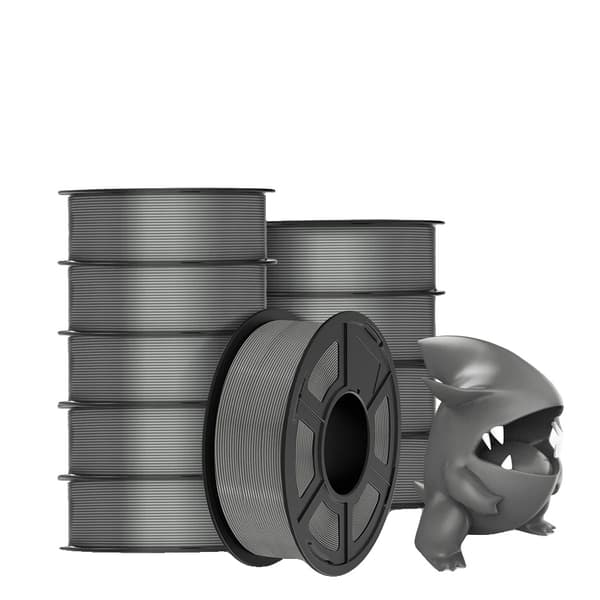 PLA 3D Filament, 1,75 mm Diameter, 10 st Set, Kompatibel med FDM-skrivare,PLAMT Grå 10st