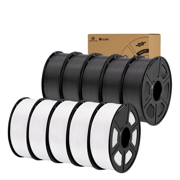3D-utskrift filament, 1,75 mm diameter, 10 rullar, boxförpackning,PLA PRO 5BK5WT