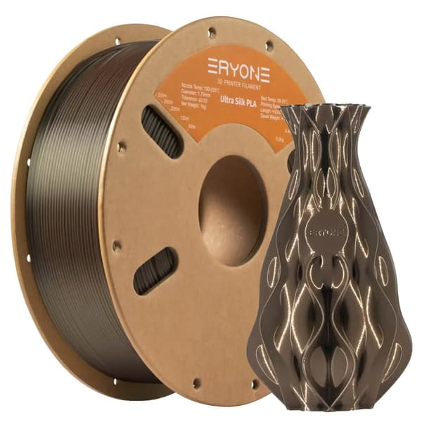 3D-printer filament, Ultra Silk PLA, diameter 1,75 mm, nettovægt 1 kg,Mørk Guld
