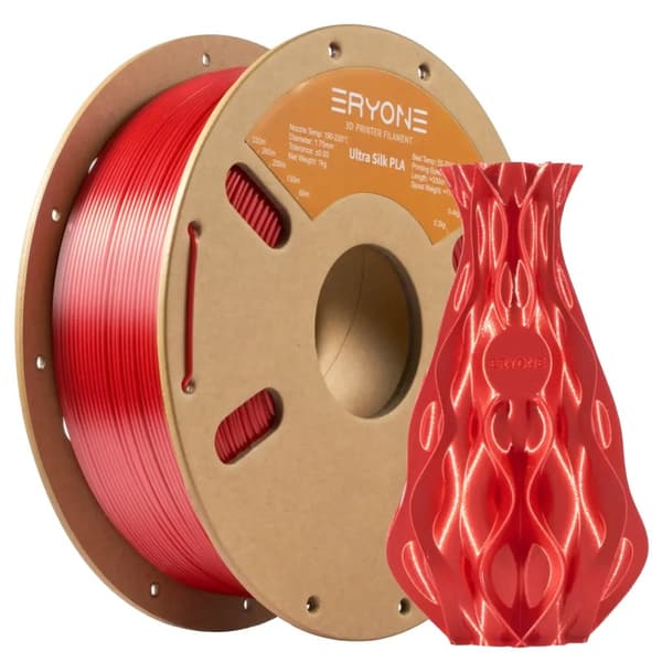 3D-tulostimen filamentti, Ultra Silk PLA, halkaisija 1,75 mm, nettopaino 1 kg,Punainen