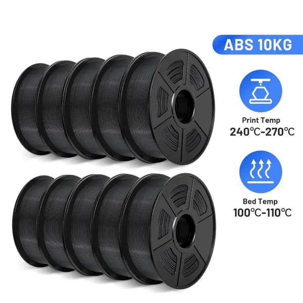 ABS-filament, 1,75 mm diameter, 330 m längd, 10-pack,SVART ABS 10st