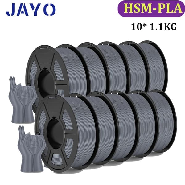 3D-printer filament, 1,75 mm diameter, 1,1 kg vægt, blokkeringsfri drift,HSMPLA 10Grå
