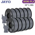 Miniatyrbillede 2 af 2: 3D-printer filament, 1,75 mm diameter, 1,1 kg vægt, blokkeringsfri drift,HSMPLA 10Grå
