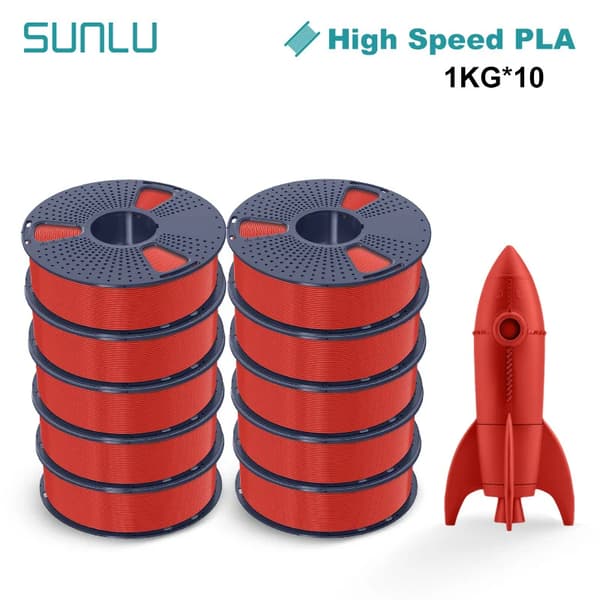 Højhastigheds PLA Filament, 1KG, AntiString Teknologi, Dimensionel Nøjagtighed ±0,02mm,HS-PLA  rød