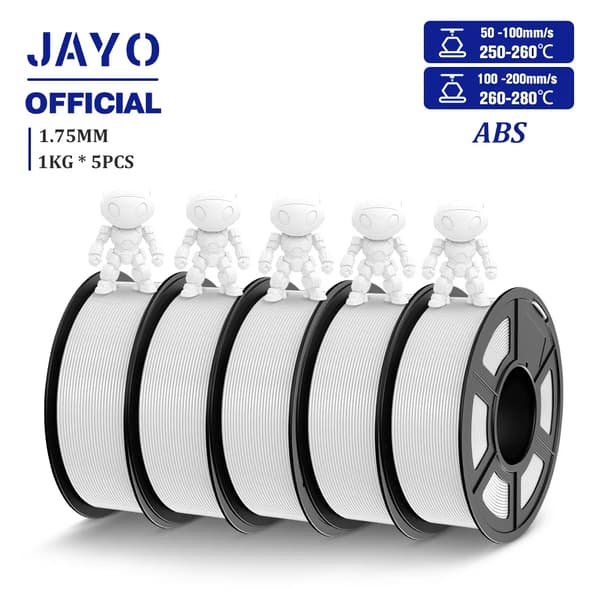 ABS filament, 1,75 mm diameter, 1 kg pr. rulle, 5 ruller,ABS Hvid 5Ruller