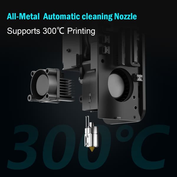 3D-printer, automatisk nivellering, 300x300x400 mm printstørrelse