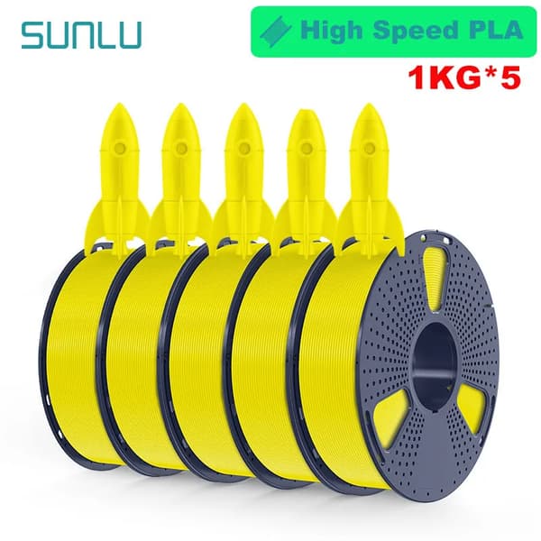 PLA-filament, solid form, 1 kg per rulle, hög hastighetsutskrift,HS-PLA  gul