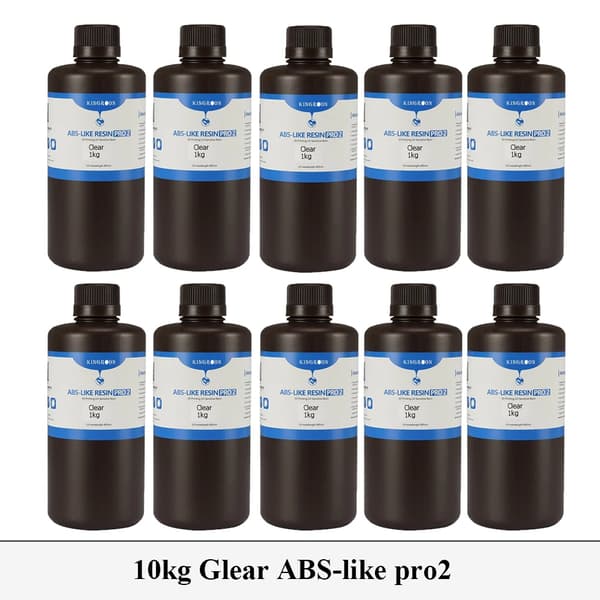 ABS-liknande harts, förlängning vid brott 20-30%, böjstyrka 50-60 MPa, densitet 1,05-1,25 g/cm³,10kg Klar