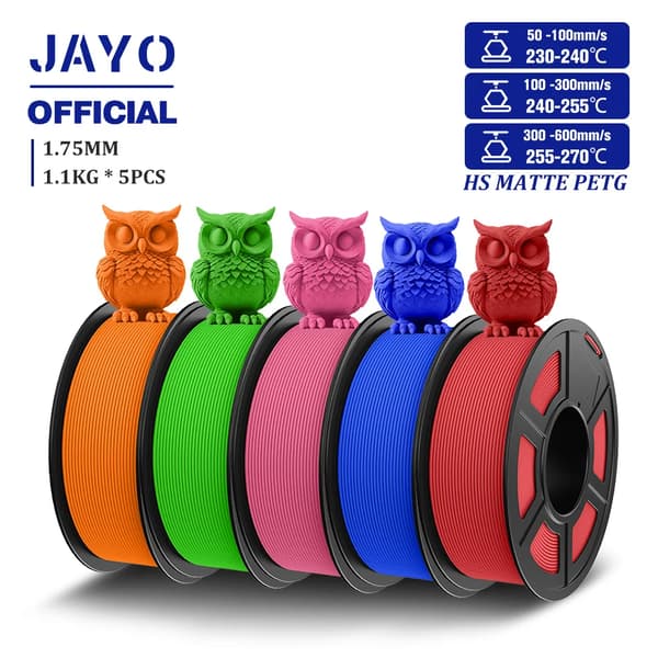 PETG Filament, 1,75MM Diameter, 1,1KG Per Rulle, Høj Flow,HSPETG Mix-7 5Ruller