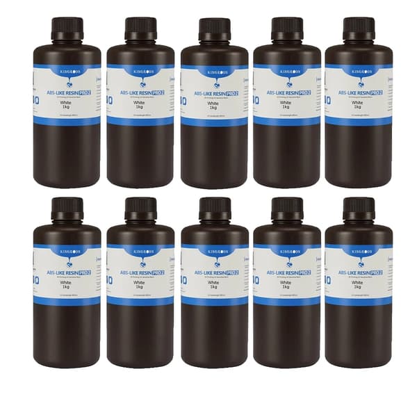 ABS-lignende harpiks, forlængelse ved brud 20-30%, bøjningsstyrke 50-60 MPa, densitet 1,05-1,25 g/cm³,10kg Hvid