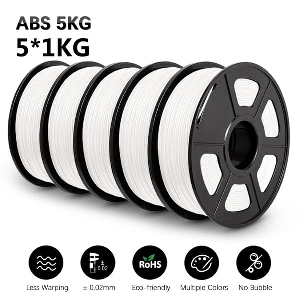 ABS-filamentti, halkaisija 1,75 mm, tulostuslämpötila 250-260 ℃, ei kuplia,ABS WT 5KG