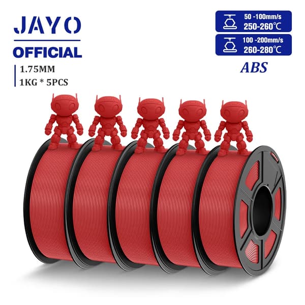 ABS filament, 1,75 mm diameter, 1 kg pr. rulle, 5 ruller,ABS Rød 5Rolls
