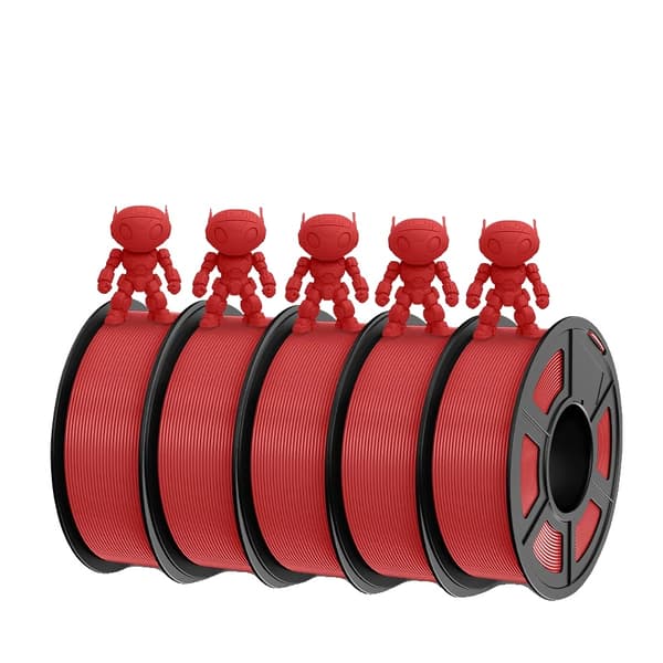 ABS filament, 1,75 mm diameter, 1 kg pr. rulle, 5 ruller,ABS Rød 5Rolls