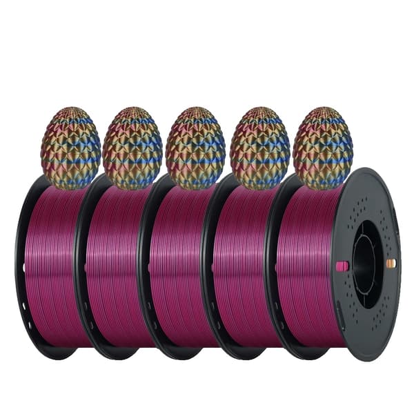 3D-printer filament, 5KG multicolor silk PLA, 1,75 mm diameter, uden bobler,5KG Rød-gul-blå