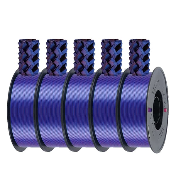 3D-printer filament, 5KG multicolor silk PLA, 1,75 mm diameter, uden bobler,5KG Rød-guld-blå