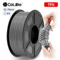 Miniatyrbild 2 av 2: TPU-filament, 1,75 mm diameter, 1 kg vikt, flexibelt material,GRÅ