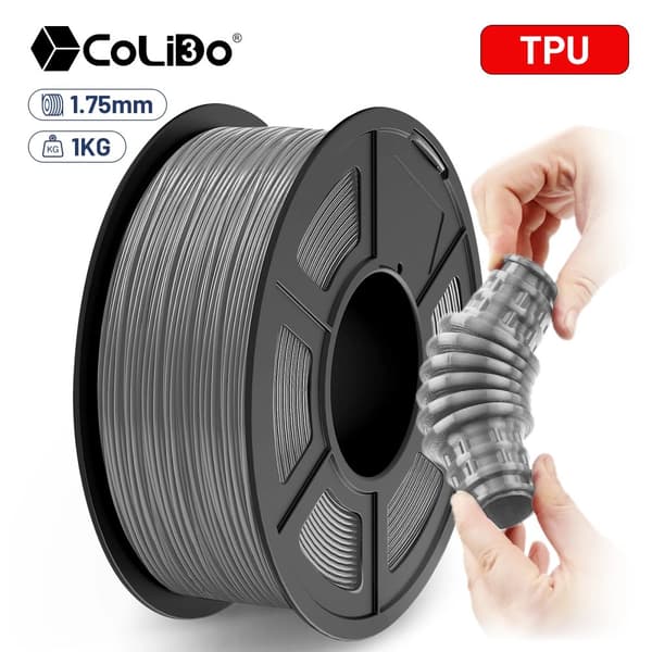 TPU-filament, 1,75 mm diameter, 1 kg vikt, flexibelt material,GRÅ