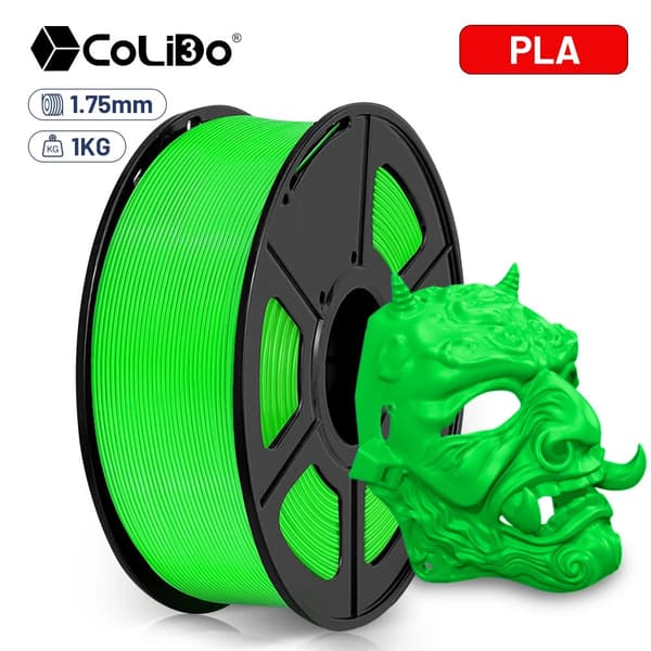 3D-printer filament, 1,75 mm diameter, PLA-material, forskellige farver,GRØN