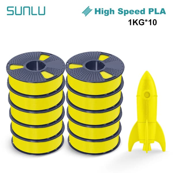 Højhastigheds PLA Filament, 1,75 mm Diameter, 180-190℃ Printtemperatur, 100% Zero Bubble,HS-PLA Gul
