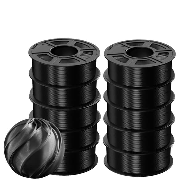 3D-printer filament, 1,75 mm diameter, 10 ruller, boblefri,TPUSILK 10BK