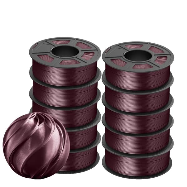 3D-skrivarfilament, 1,75 mm diameter, 10 rullar, bubblfri,TPUSILK 10BD
