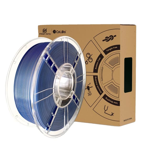 SILK PLA 3D Printfilament, 1,75 mm Diameter, 1 kg Nettovægt, Høj Styrke,Guld-Blå