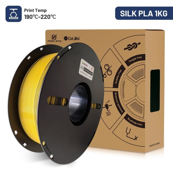 SILK PLA 3D Printfilament, 1,75 mm Diameter, 1 kg Nettovægt, Høj Styrke,Sort-Guld
