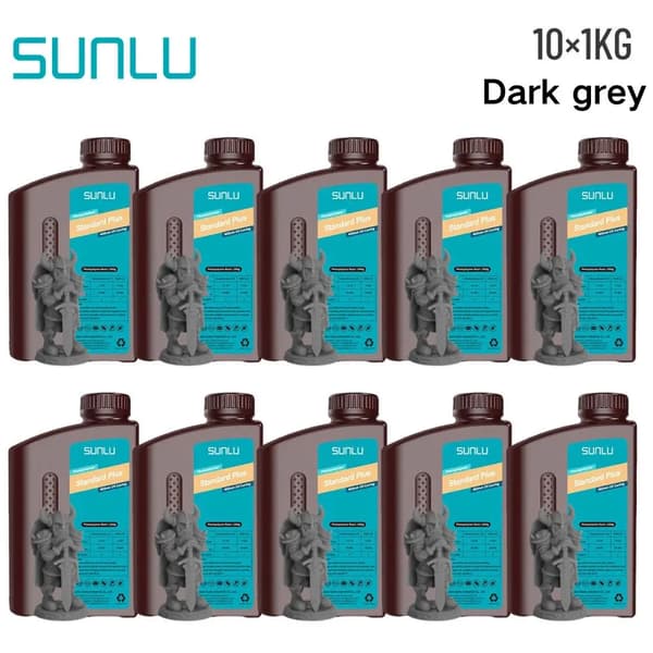 Harpiks 10 kg, UV-hærdningsbølgelængde 405 nm, Let at forme, Lav lugt,Mørk Grå 10KG