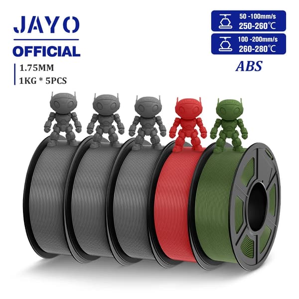 ABS filament, 1,75 mm diameter, 1 kg pr. rulle, 5 ruller,ABS 3GYRDOG