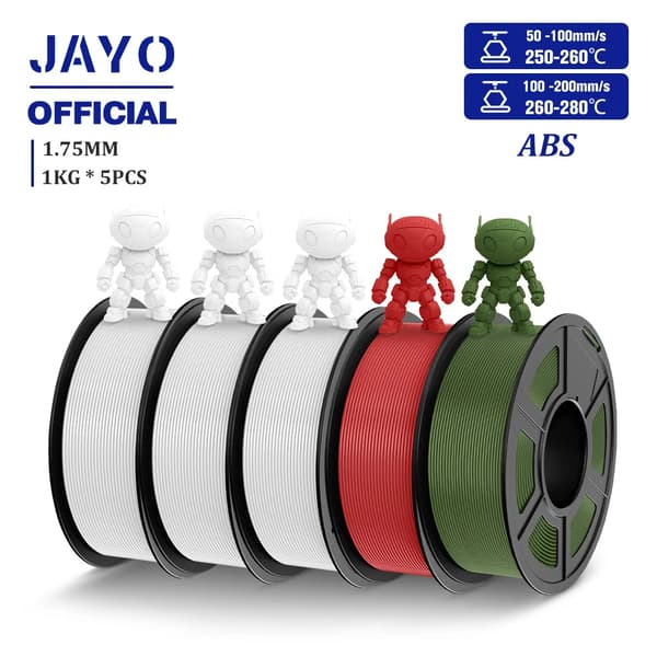 ABS-filamentti, 1,75 mm halkaisija, 1 kg per rulla, 5 rullaa,ABS 3WTRKOIRA