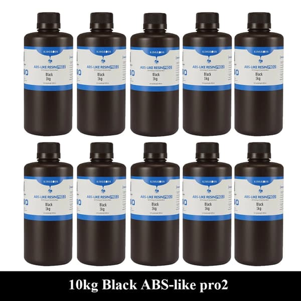 ABS-lignende harpiks, forlængelse ved brud 20-30%, bøjningsstyrke 50-60 MPa, densitet 1,05-1,25 g/cm³,10kg Sort