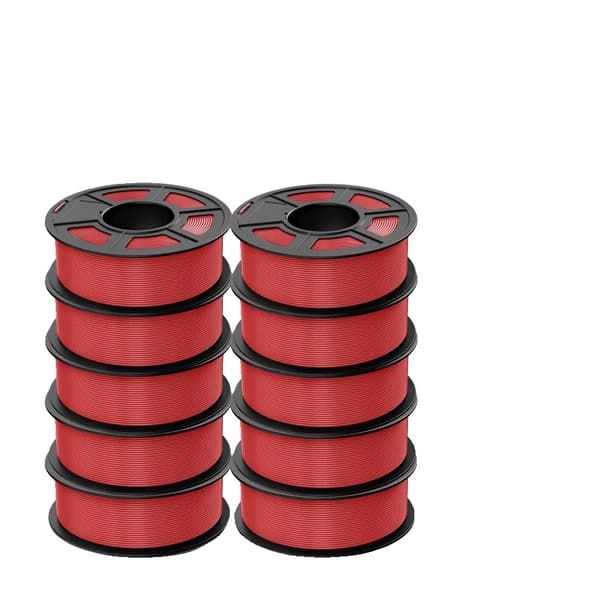 ABS Filament, 1,75 mm, Stødresistent, Kompatibel med 99% FDM 3D-printere,ABS Rød 10Ruller