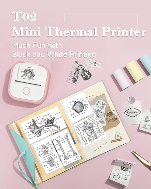 OBOSOE Mini Printer T02 – Langaton lämpötulostin ja tarratulostin iOS:lle ja Androidille