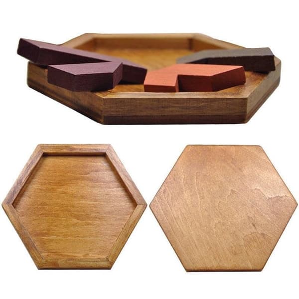 Geometrisk puslespil af træ