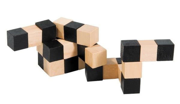 Orm-kub Svart/natur 3x3