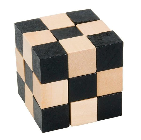 Orm-kub Svart/natur 3x3