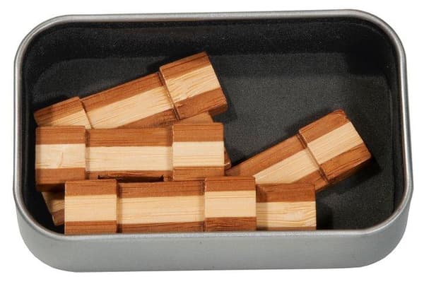 IQ-test Bambu 3D-pussel i metallask Tålamodsbrädor