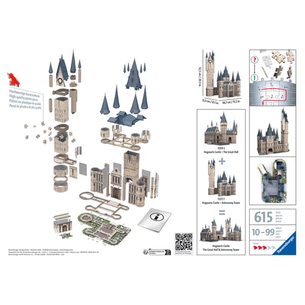 Ravensburger 3D Harry Potter Hogwarts Castle Astronomy Tower 540 Paala