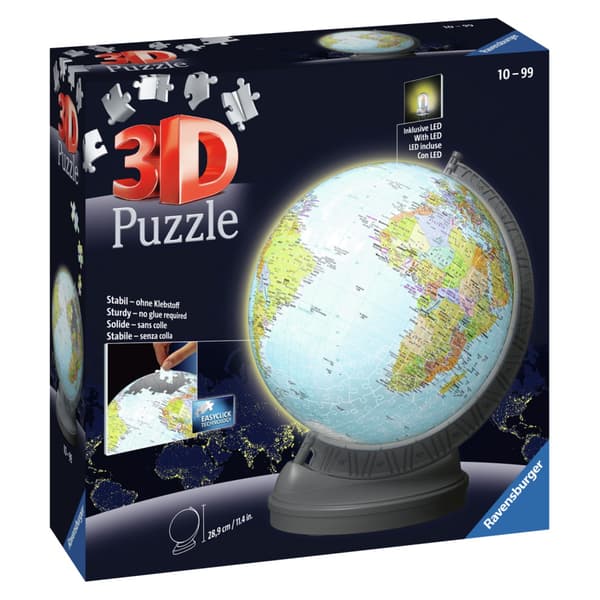 Ravensburger 3D Pussel - Jordglob med nattlampa 548 Bitar