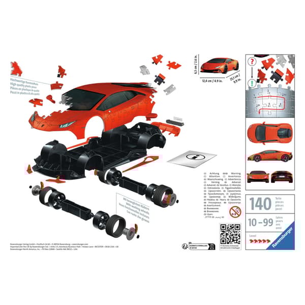 Ravensburger 3D - Lamborghini Huracan Evo 140 Paala