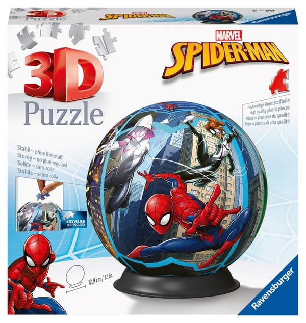 Puslespill Spider-Man 3D Ball 72 brikker, Ravensburger