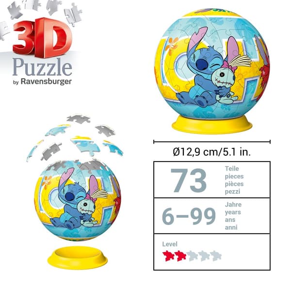 Disney Stitch 3D Pussel 72 bitar, Ravensburger