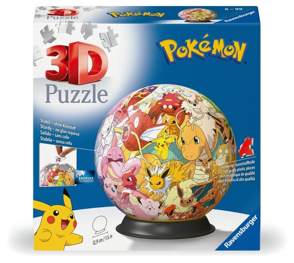 3D-puslespill Pokémon Multicharacter 72 brikker, Ravensburger