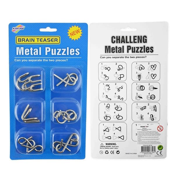 IQ metalpuslespil 6-pak Blå