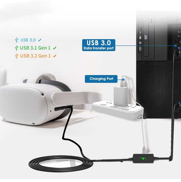 USB A til Type-C Link-kabel til Oculus Quest 1/2 5 m