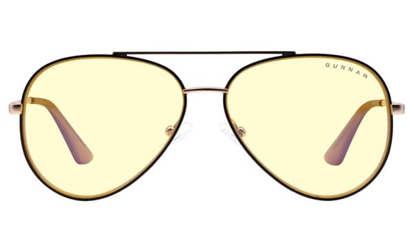 GUNNAR kancelářske/herní brýle MAVERICK BLACK/GOLD * jantárová skla * BLF 65 *  GUNNAR focus